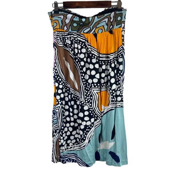 Diane von Furstenberg Silk Abstract Print Babydoll Strapless Dress Women's 4 Y2K - Picture 4 of 10